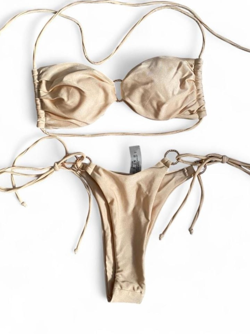 Women's Gold Tie-Side Bikini Se
